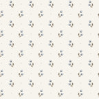 Siv wallpaper by Sandberg, dainty soft blue floral sprig on cream, flat swatch colourway