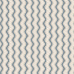 Erik wallpaper by Sandberg, wavy dotted vertical stripe in dusty blue on cream, flat swatch colourway