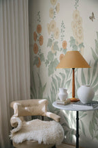 Aino wall mural by Sandberg – floral design, Peach – styled in a room setting, view 9