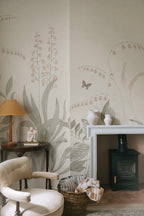 Aino wall mural by Sandberg – floral design, Pastel – styled in a room setting, view 6