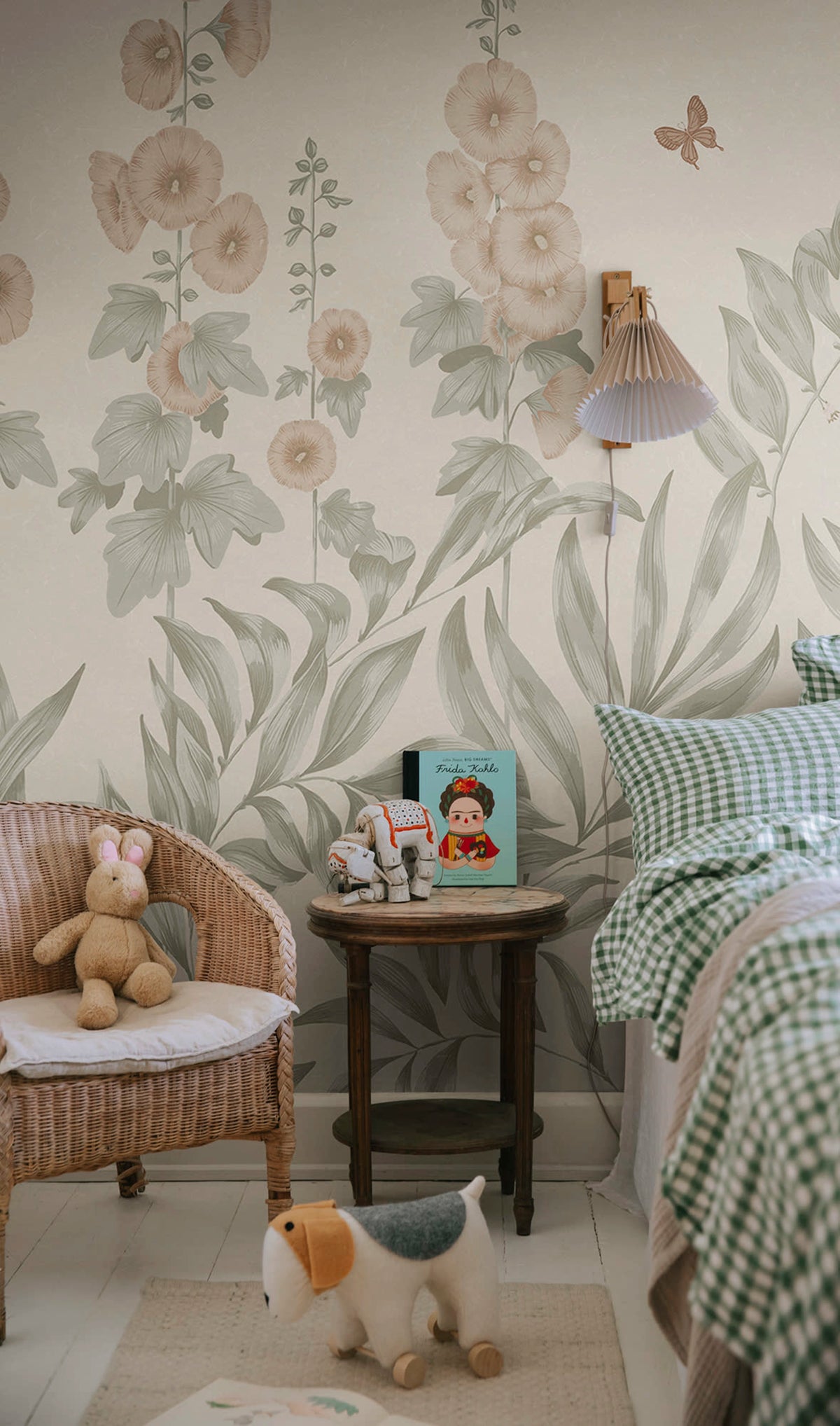 Aino wall mural by Sandberg – floral design, Pastel – styled in a room setting, view 7