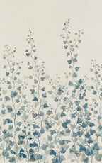 Ivy wall mural by Sandberg – botanical design, Blue – flat swatch showing the repeat
