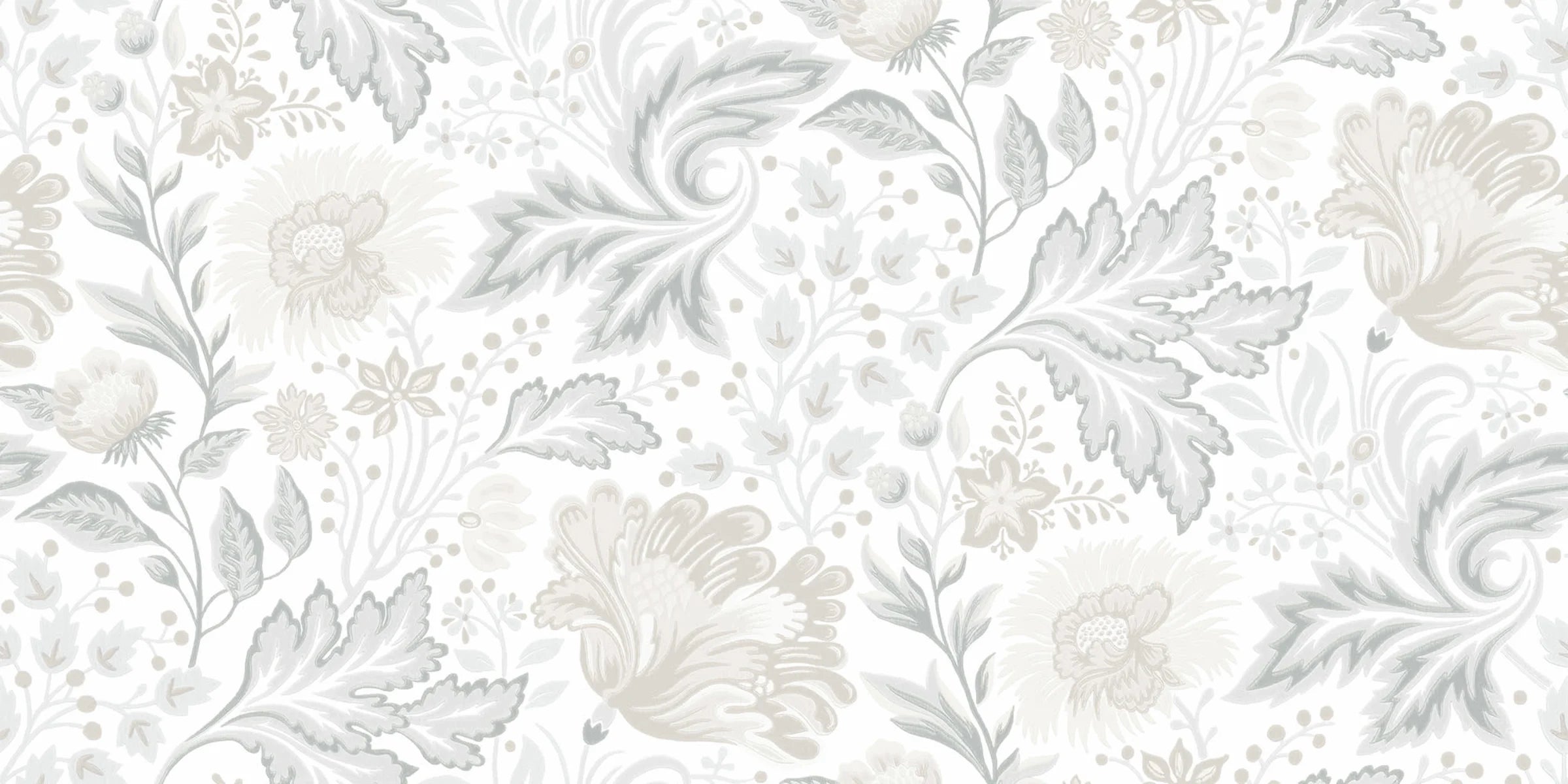 Ava Elvira wall mural by Sandberg – floral design, Pastel – flat swatch showing the repeat
