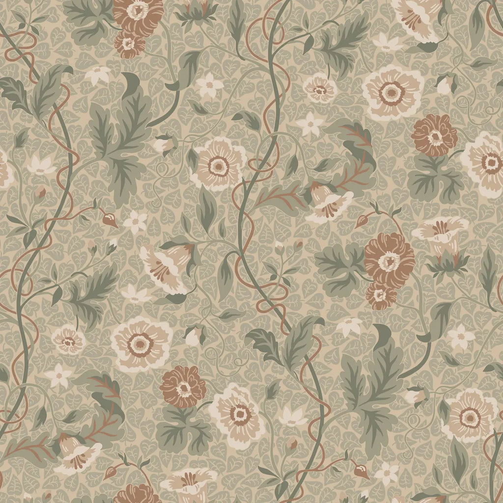 Ulla Garden Green wallpaper by Sandberg – floral design