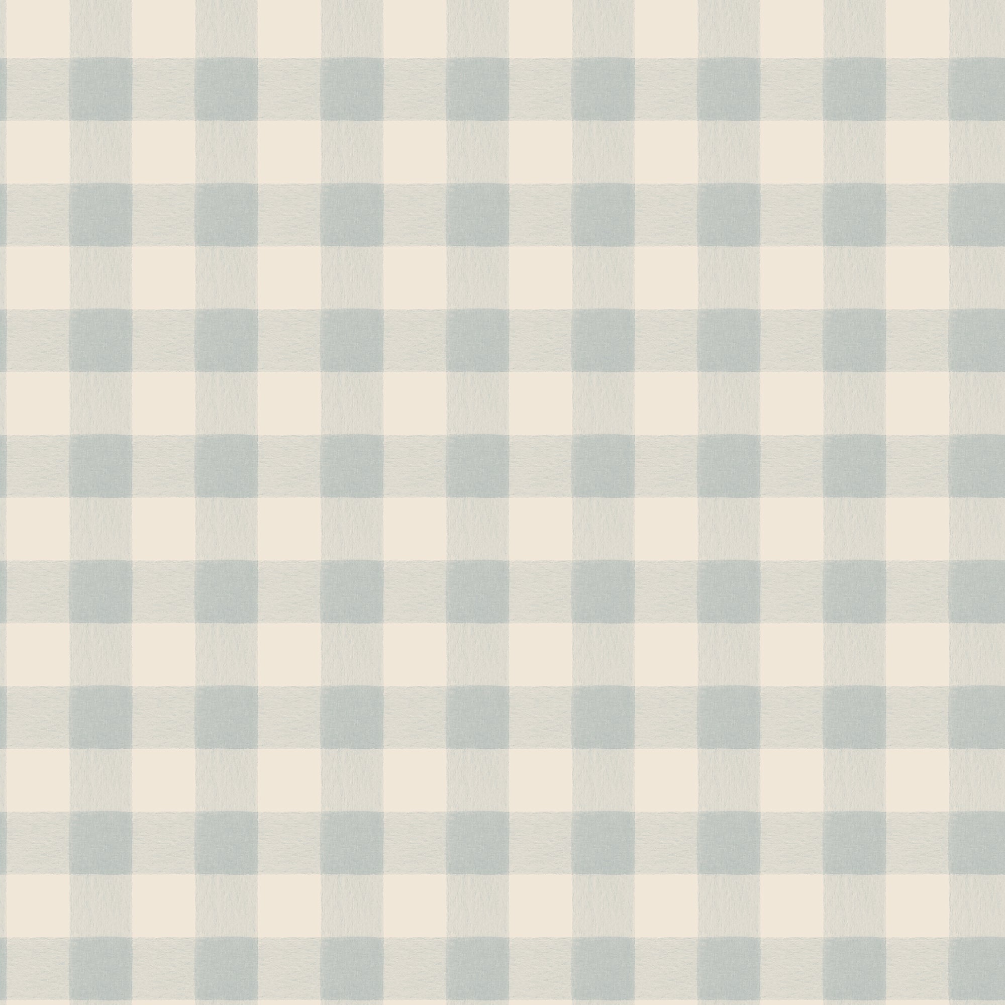 Harry wallpaper by Sandberg, flat swatch of soft watercolour gingham check in pale dusty blue on cream