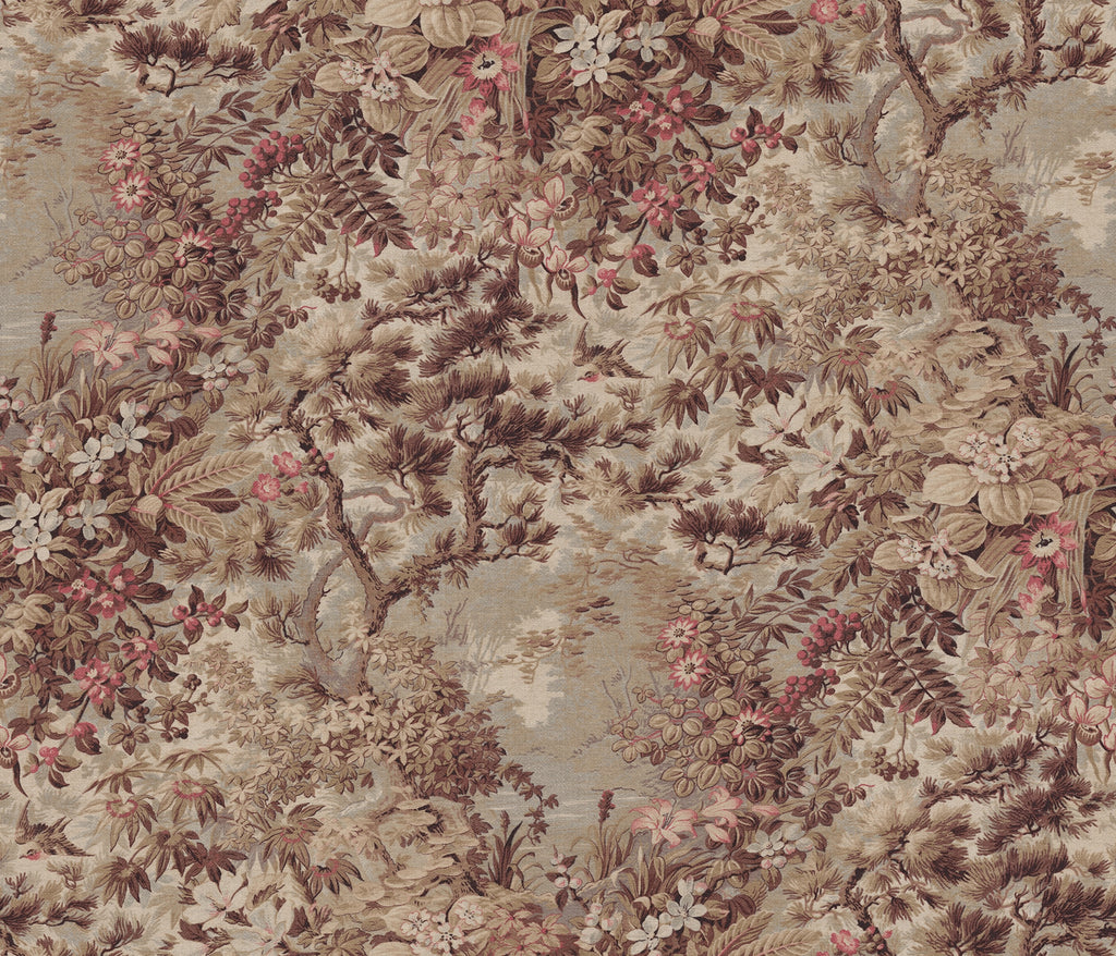 Johannas Damm wall mural by Sandberg – botanical design, Brown – flat swatch showing the repeat, view 2