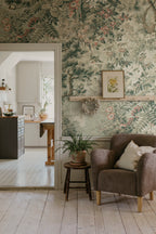 Johannas Damm wall mural by Sandberg – botanical design, Green – styled in a room setting, view 9