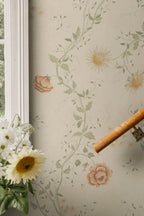 Inger wallpaper by Sandberg – floral design, Pastel – styled in a room setting, view 7
