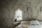 Inger wallpaper by Sandberg – floral design, Light Blue – styled in a room setting, view 3
