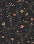 Inger wallpaper by Sandberg – floral design, Blue – Midnight Blue – flat swatch showing the repeat, view 3