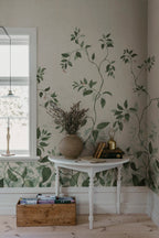 Josefine wall mural by Sandberg – botanical design, Green – styled in a room setting, view 6