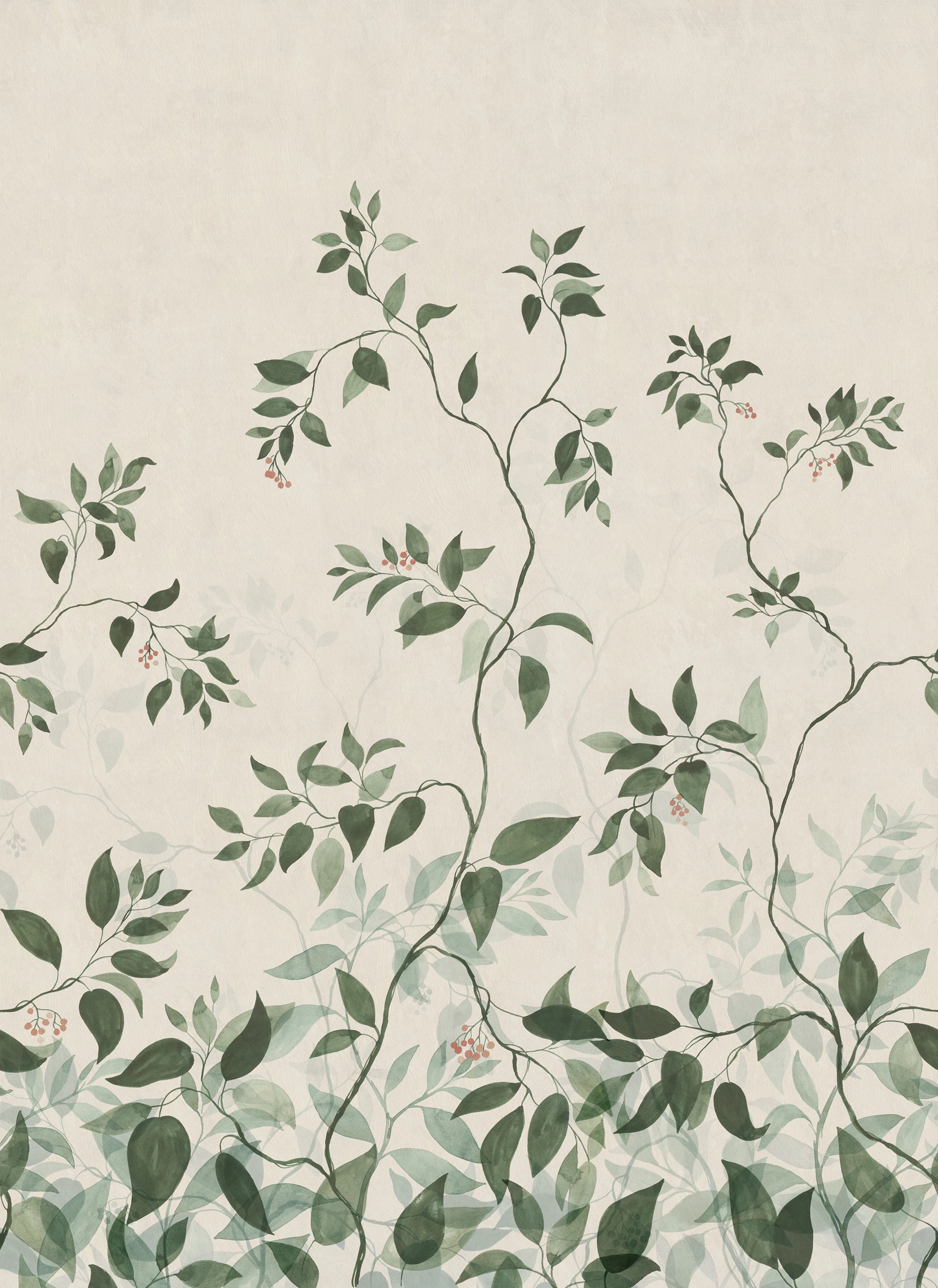 Josefine wall mural by Sandberg – botanical design, Green – styled in a room setting, view 4