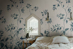 Josefine wall mural by Sandberg – botanical design, Blue – styled in a room setting