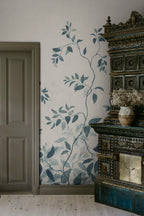 Josefine wall mural by Sandberg – botanical design, Blue – styled in a room setting, view 3
