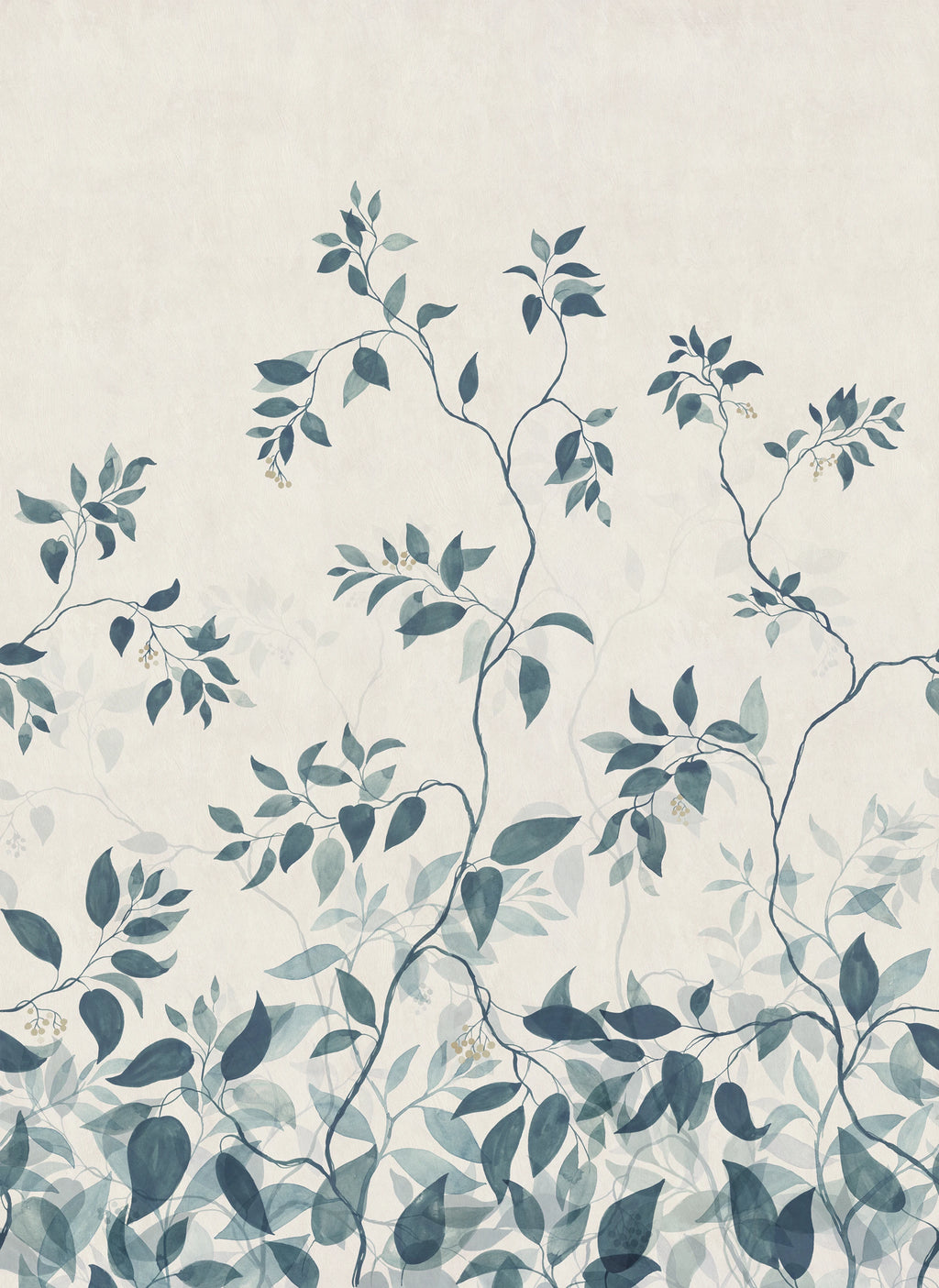 Josefine wall mural by Sandberg – botanical design, Blue – styled in a room setting, view 2