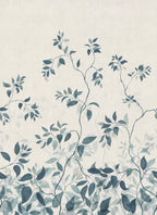Josefine wall mural by Sandberg – botanical design, Blue – styled in a room setting, view 2