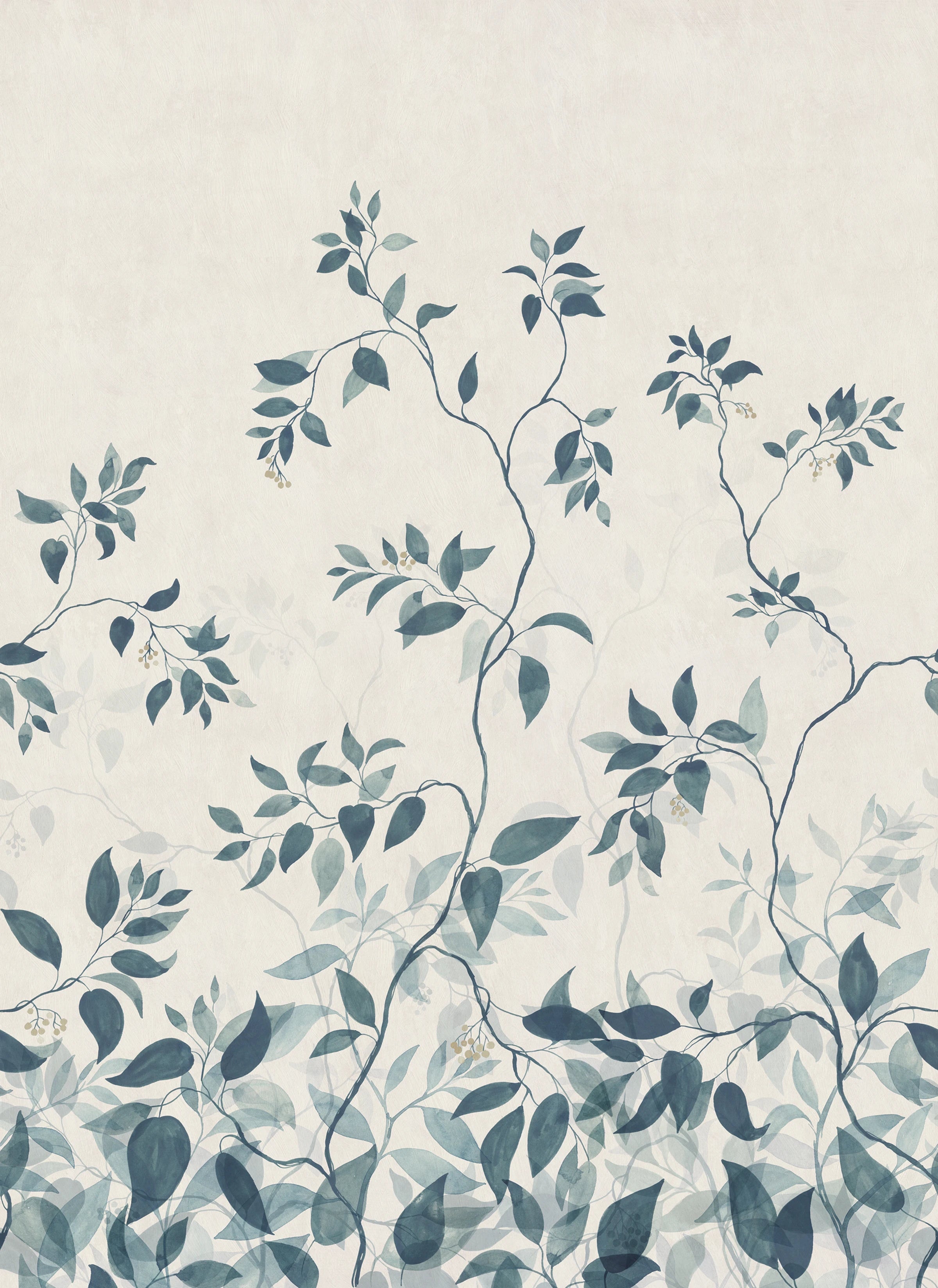 Josefine wall mural by Sandberg – botanical design, Blue – styled in a room setting, view 2