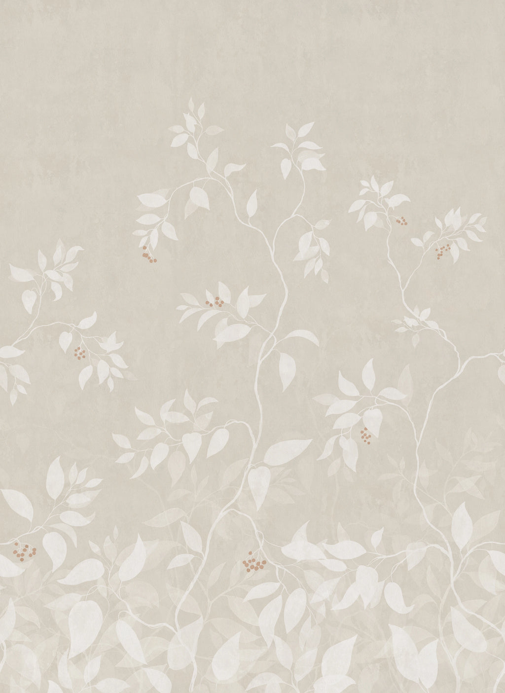 Josefine wall mural by Sandberg – botanical design, Beige – Sandstone – flat swatch showing the repeat