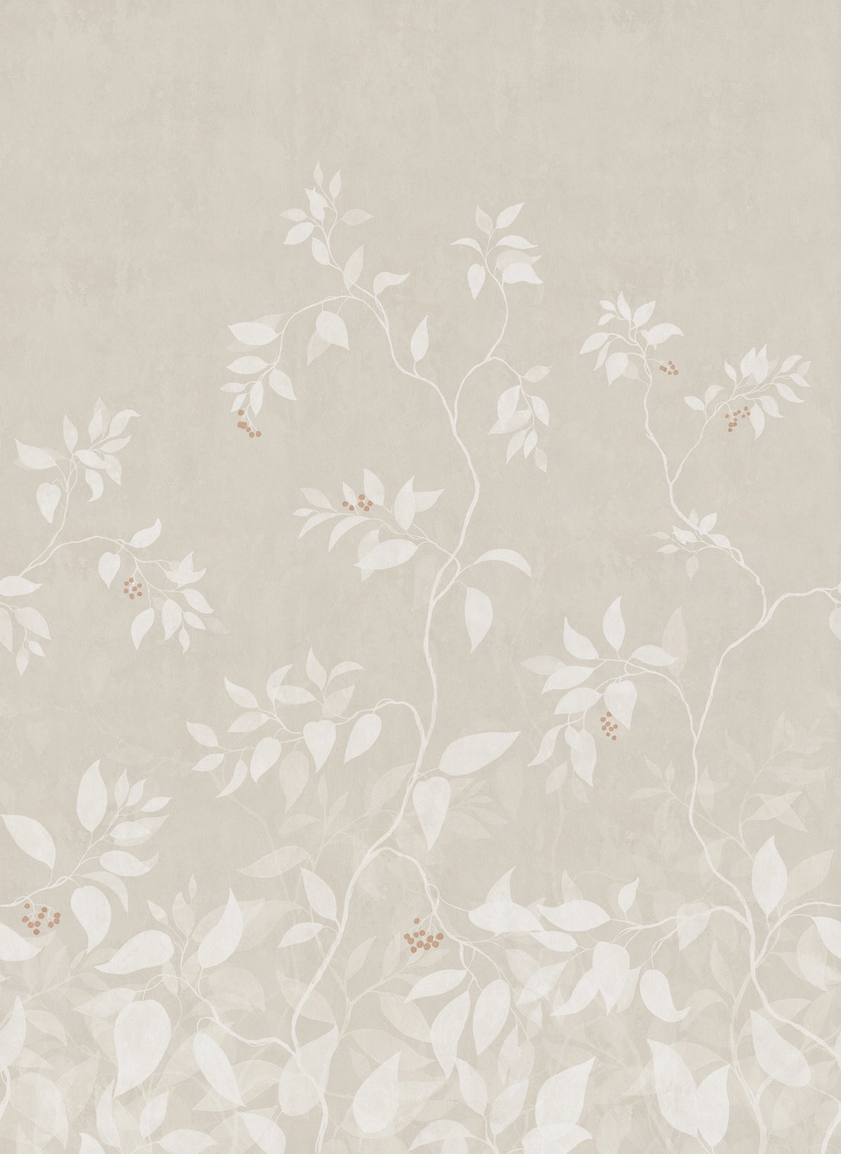 Josefine wall mural by Sandberg – botanical design, Beige – Sandstone – flat swatch showing the repeat