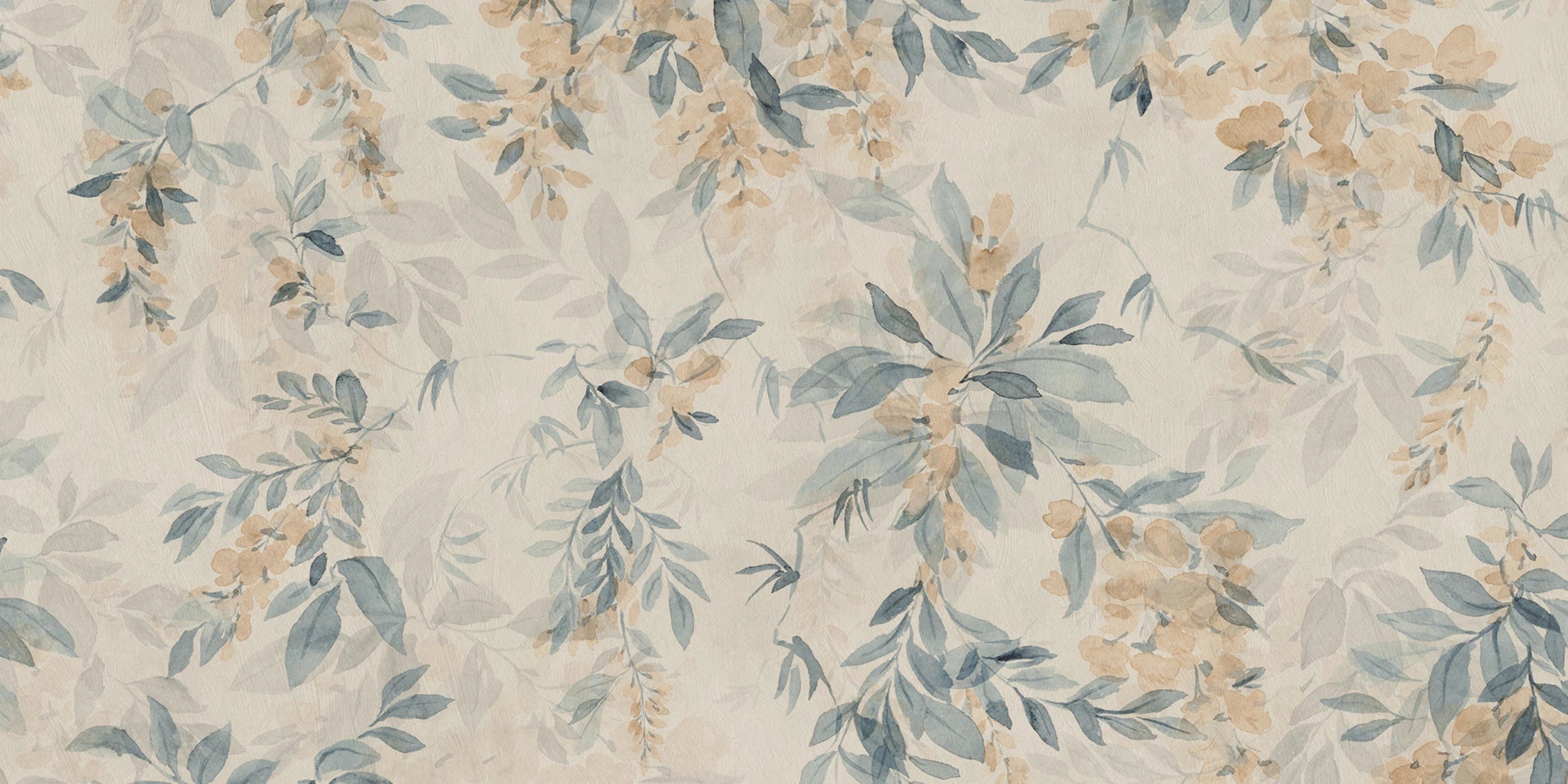 Lovisa Mural wall mural by Sandberg – floral design, Blue – flat swatch showing the repeat