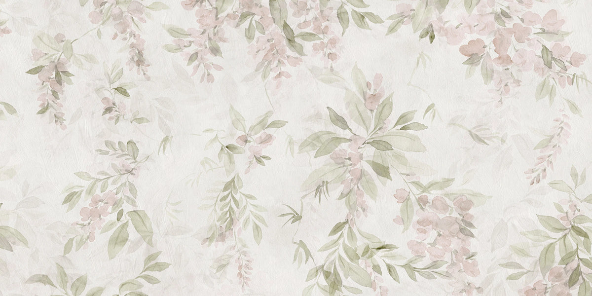 Lovisa Mural wall mural by Sandberg – floral design, Pastel – flat swatch showing the repeat, view 3