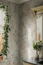 Lovisa Mural wall mural by Sandberg – floral design, Orange – styled in a room setting, view 4