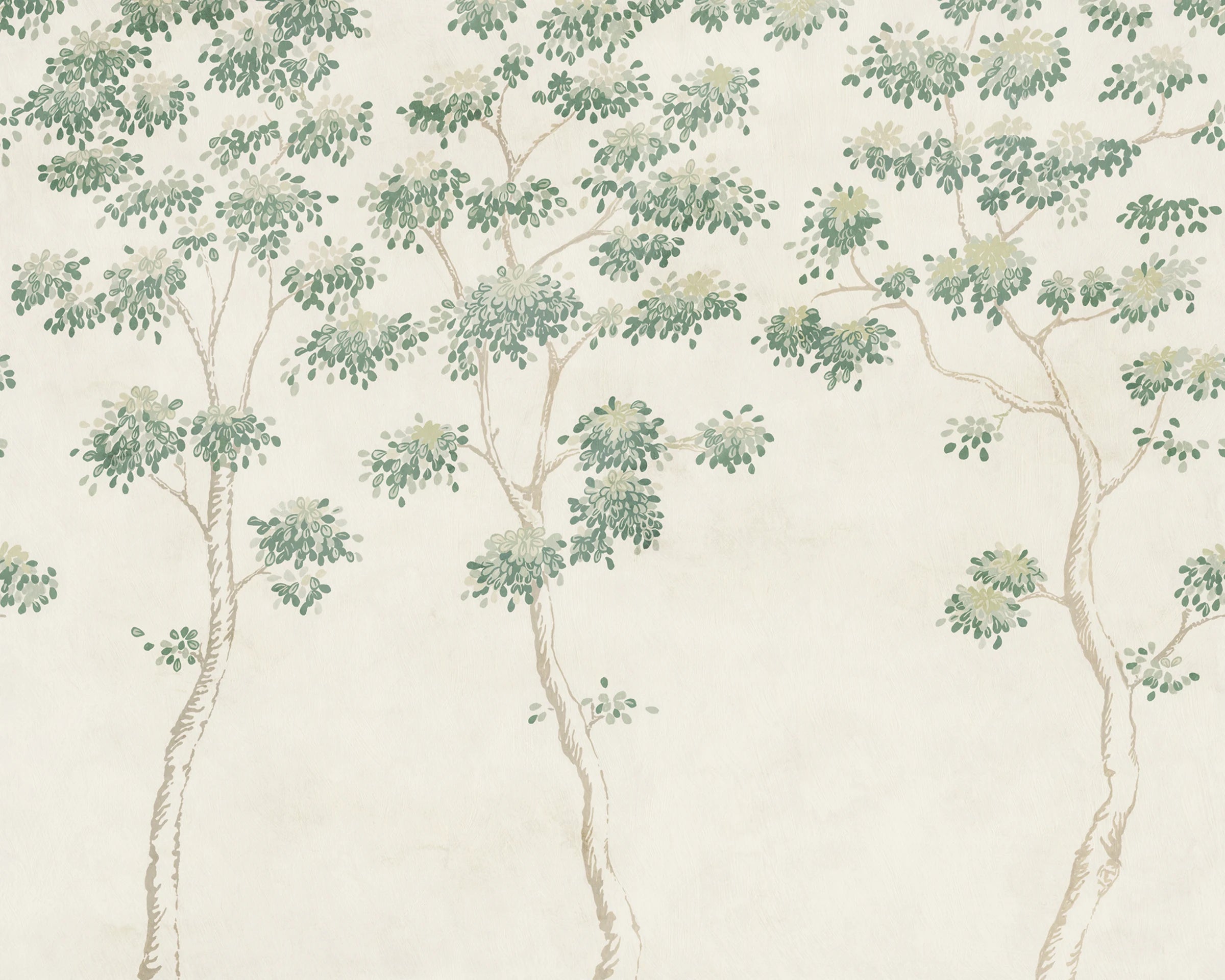 Wilhelm wall mural by Sandberg – forest & woodland design, Green – flat swatch showing the repeat, view 3