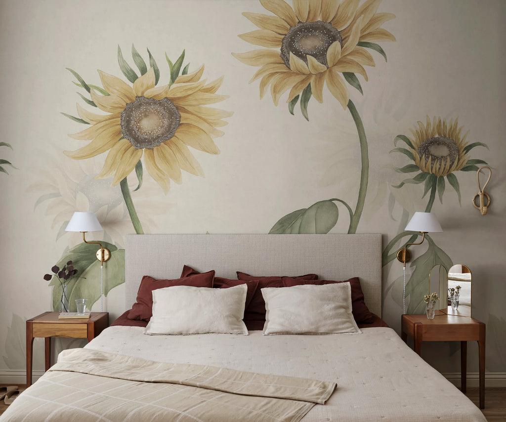 Sunflowers wall mural by Sandberg – floral design, Yellow