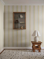 Billie wallpaper by Sandberg – stripe design, Yellow – styled in a room setting, view 9