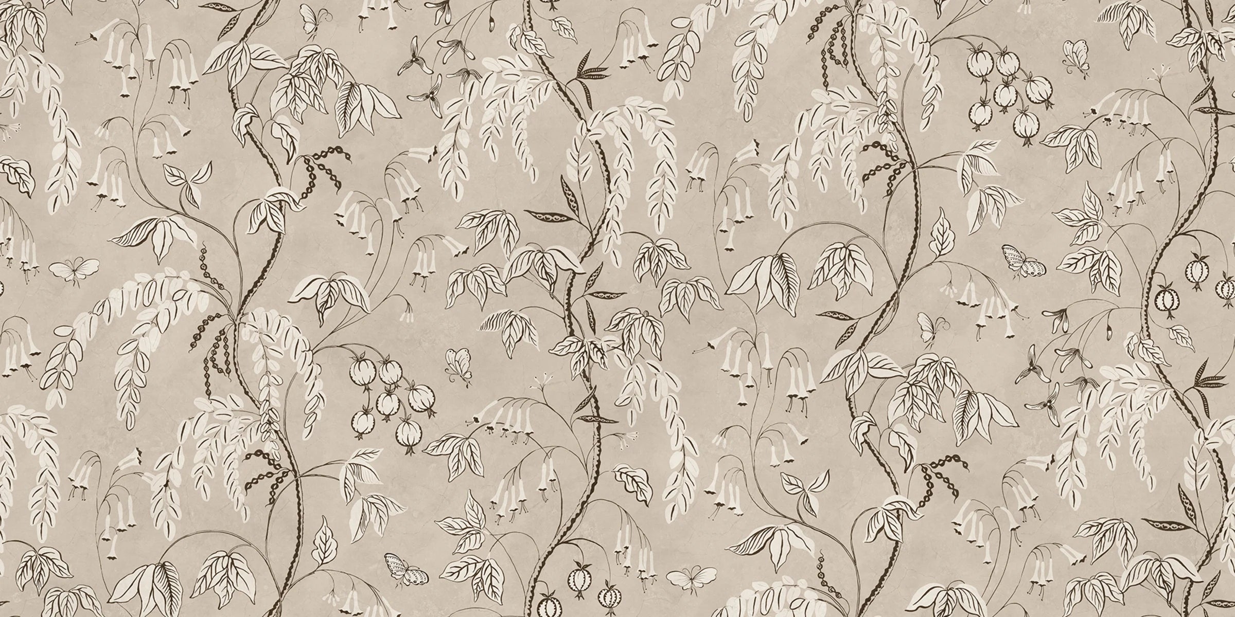 Ottilia wallpaper by Sandberg – Beige – Sand colourway, flat pattern repeat