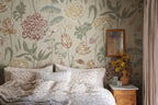 Aurelie Mural wall mural by Sandberg – floral design, Beige – Sand – styled in a room setting, view 7