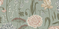 Aurelie Mural wall mural by Sandberg – floral design, Light Blue – flat swatch showing the repeat