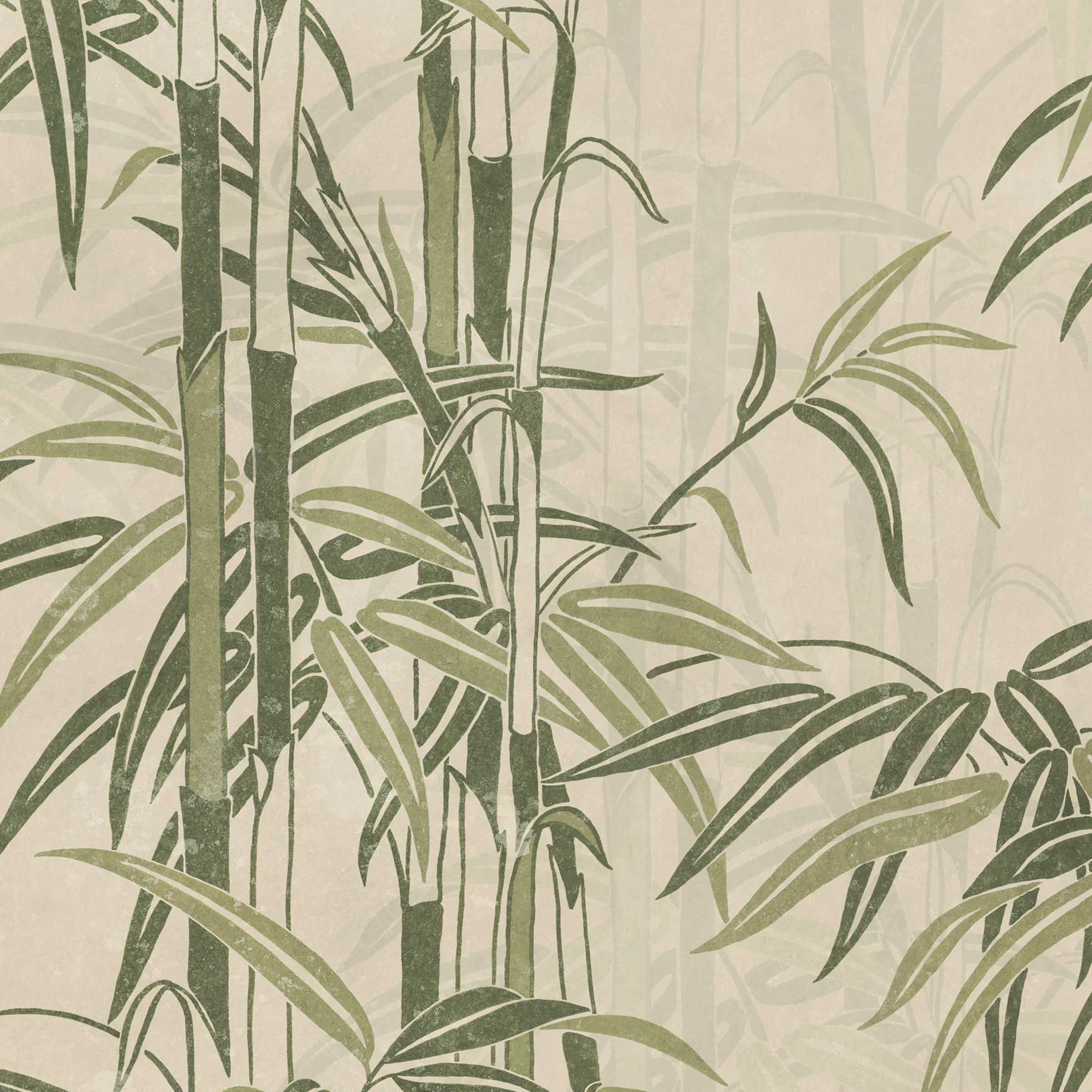 Leon Mural wall mural by Sandberg – botanical design, Green – styled in a room setting, view 5