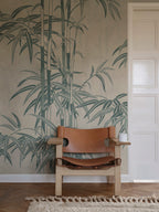 Leon Mural wall mural by Sandberg – botanical design, Blue – styled in a room setting, view 4