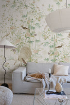 Chinoiserie Garden wallpaper by Sandberg – chinoiserie design, Light Green – styled in a room setting, view 10