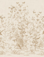 Chinoiserie Garden wallpaper by Sandberg – chinoiserie design, Beige – flat swatch showing the repeat