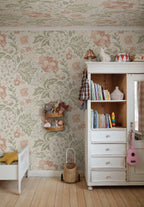 Ava Mural wall mural by Sandberg – floral design, Multicolour – Spring – styled in a room setting, view 4