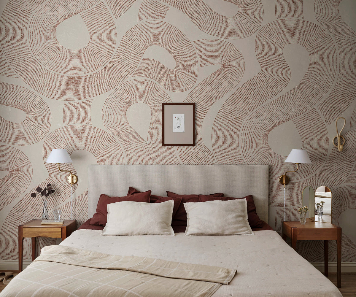 Zen Mural wall mural by Sandberg – abstract design, Orange – Terracotta
