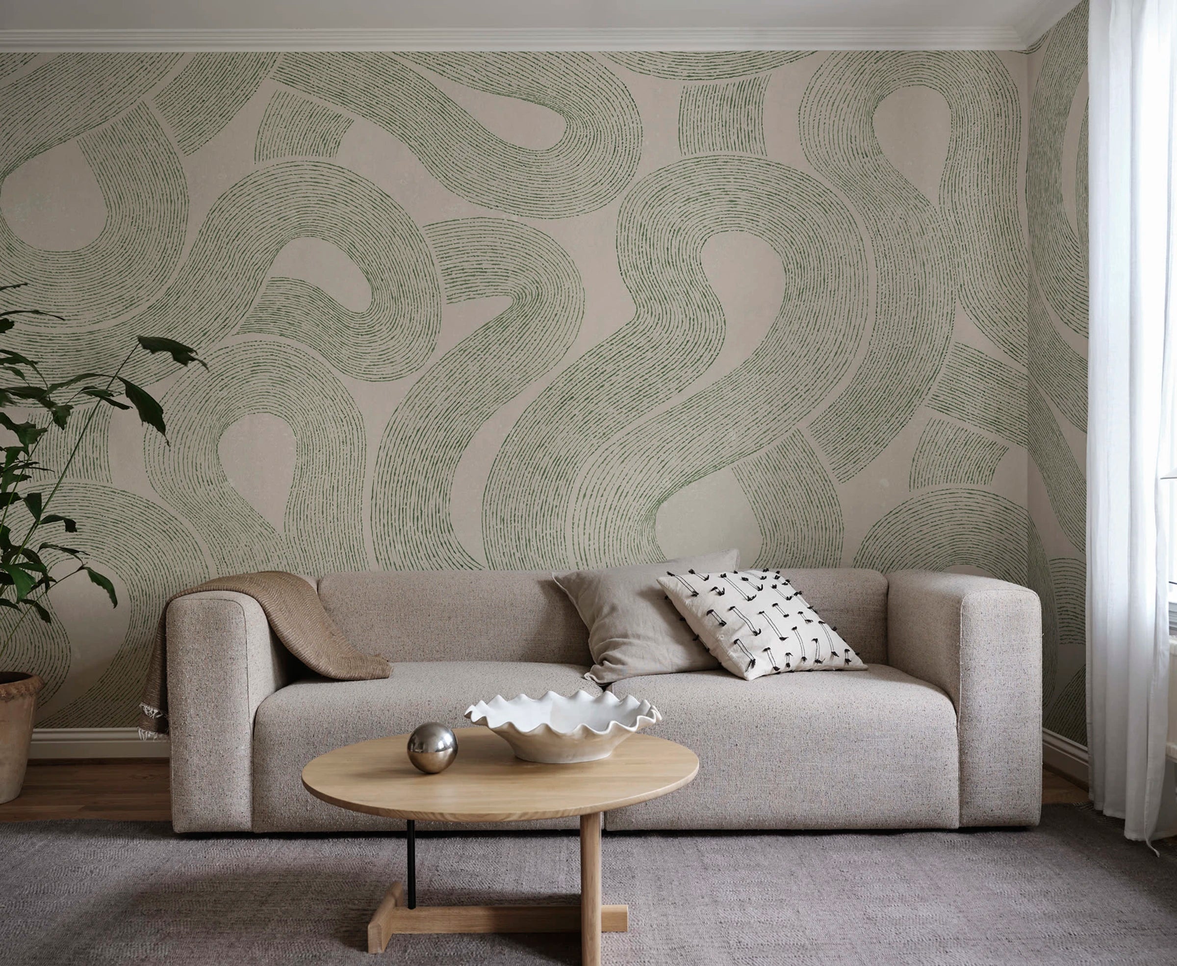 Zen Mural wall mural by Sandberg – abstract design, Green