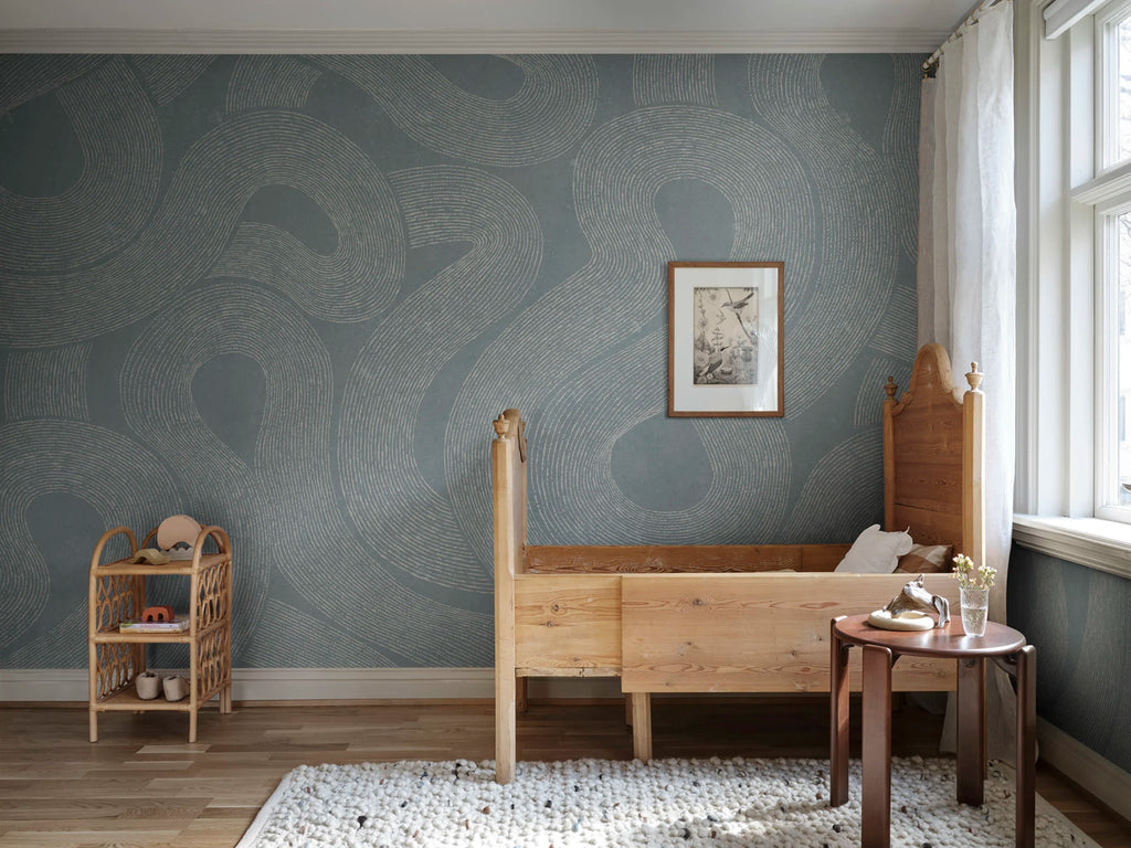 Zen Mural wall mural by Sandberg – abstract design, Blue – Misty Blue