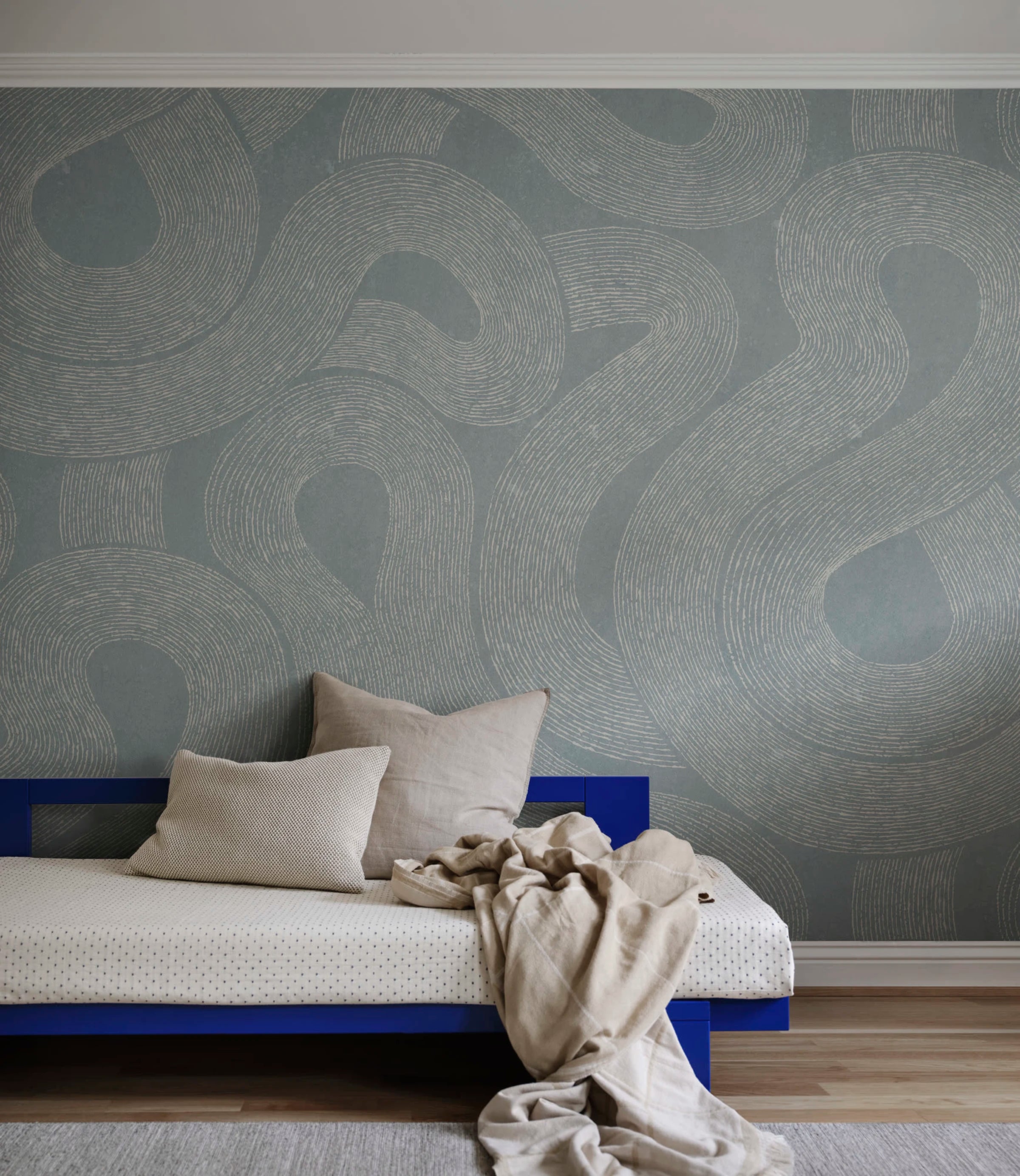Zen Mural wall mural by Sandberg – abstract design, Blue – Misty Blue