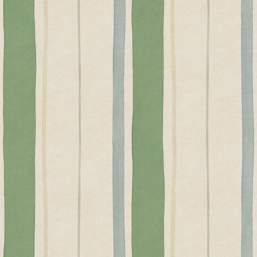Billie wallpaper by Sandberg – stripe design, Green – styled in a room setting, view 2