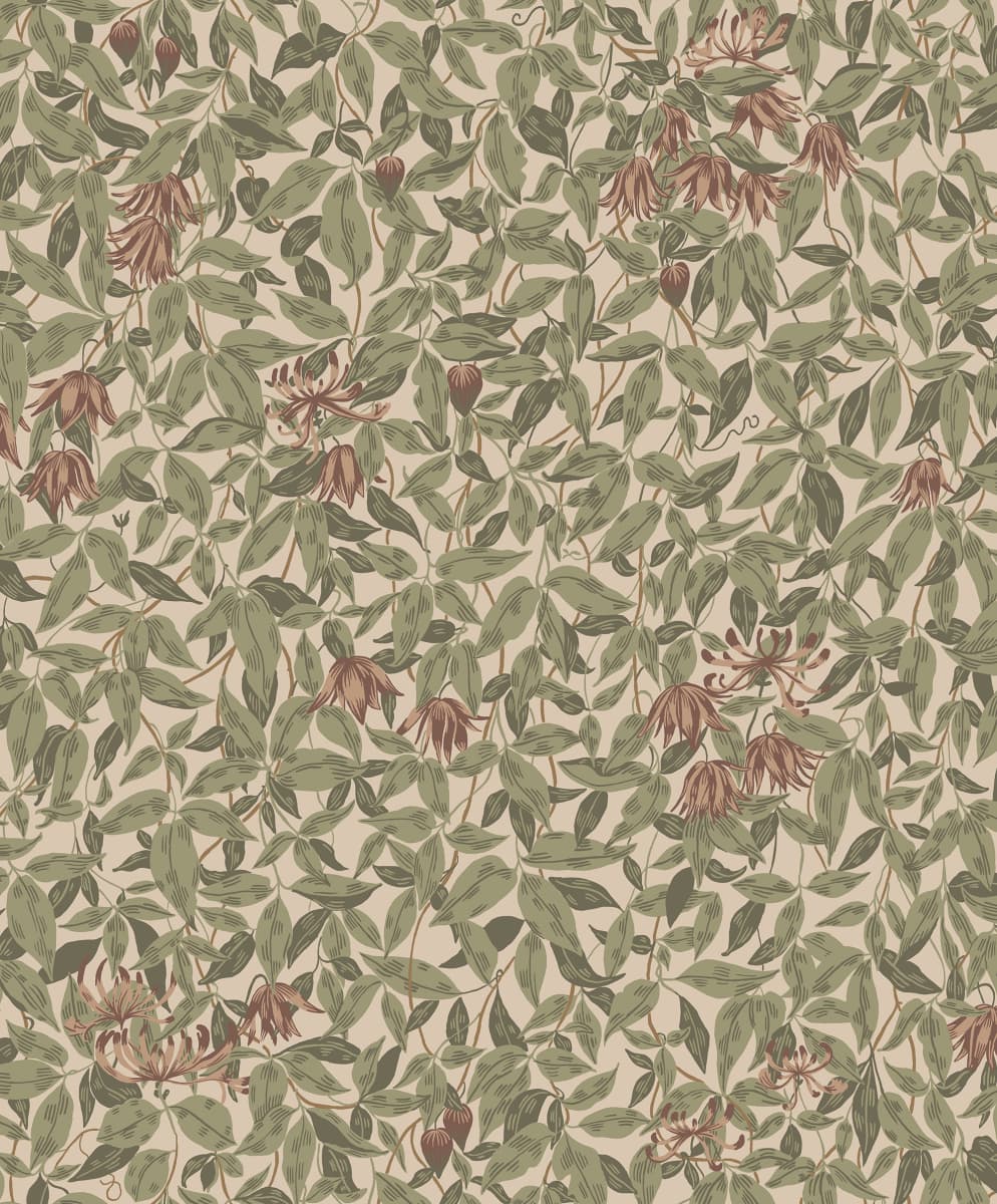 Linnea Burgundy wallpaper by Sandberg – botanical design