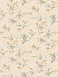 Emilie wallpaper by Sandberg, soft apricot and green carnations scattered over a pale cream ground, flat swatch