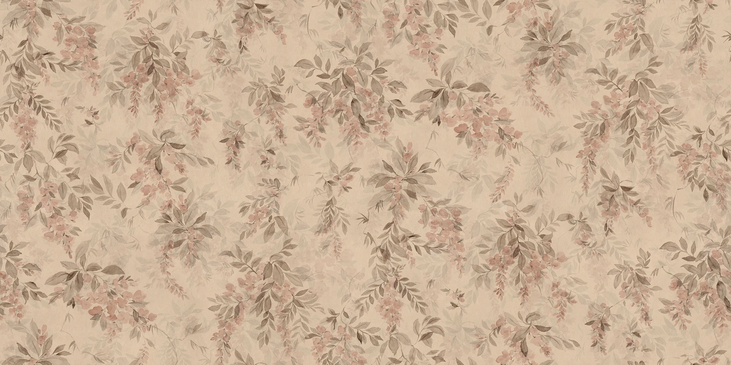 Lovisa Mural wall mural by Sandberg – floral design, Orange – Terracotta – flat swatch showing the repeat, view 4