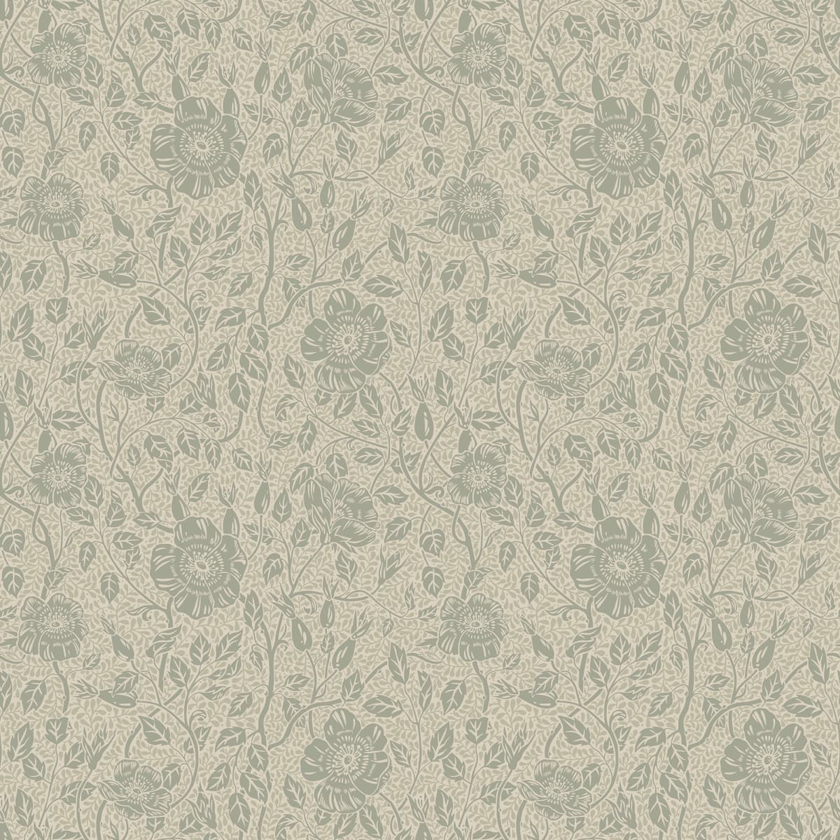 Anton Sage Green wallpaper by Sandberg – floral design