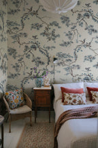 Noah Mural wall mural by Sandberg – botanical design, Blue – styled in a room setting