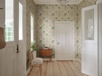 Louise wallpaper by Sandberg – botanical design, Clay, styled on an interior wall