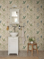 Louise wallpaper by Sandberg – botanical design, Clay, styled in a second room setting