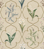 Louise wallpaper by Sandberg – botanical design, Clay, flat pattern repeat